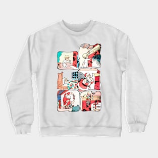 Santa Claus leaves many more gifts for a little boy who behaved very well Retro Vintage Comic Book Crewneck Sweatshirt